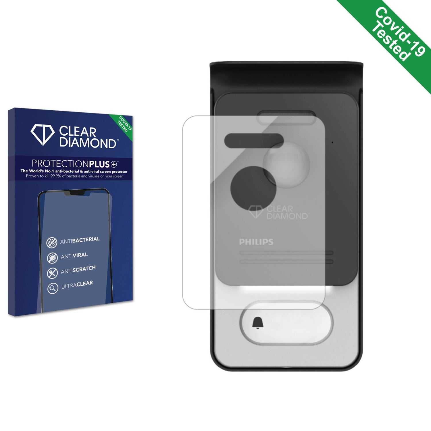 ScreenShield, Clear Diamond Anti-viral Screen Protector for Philips WelcomeEye Compact