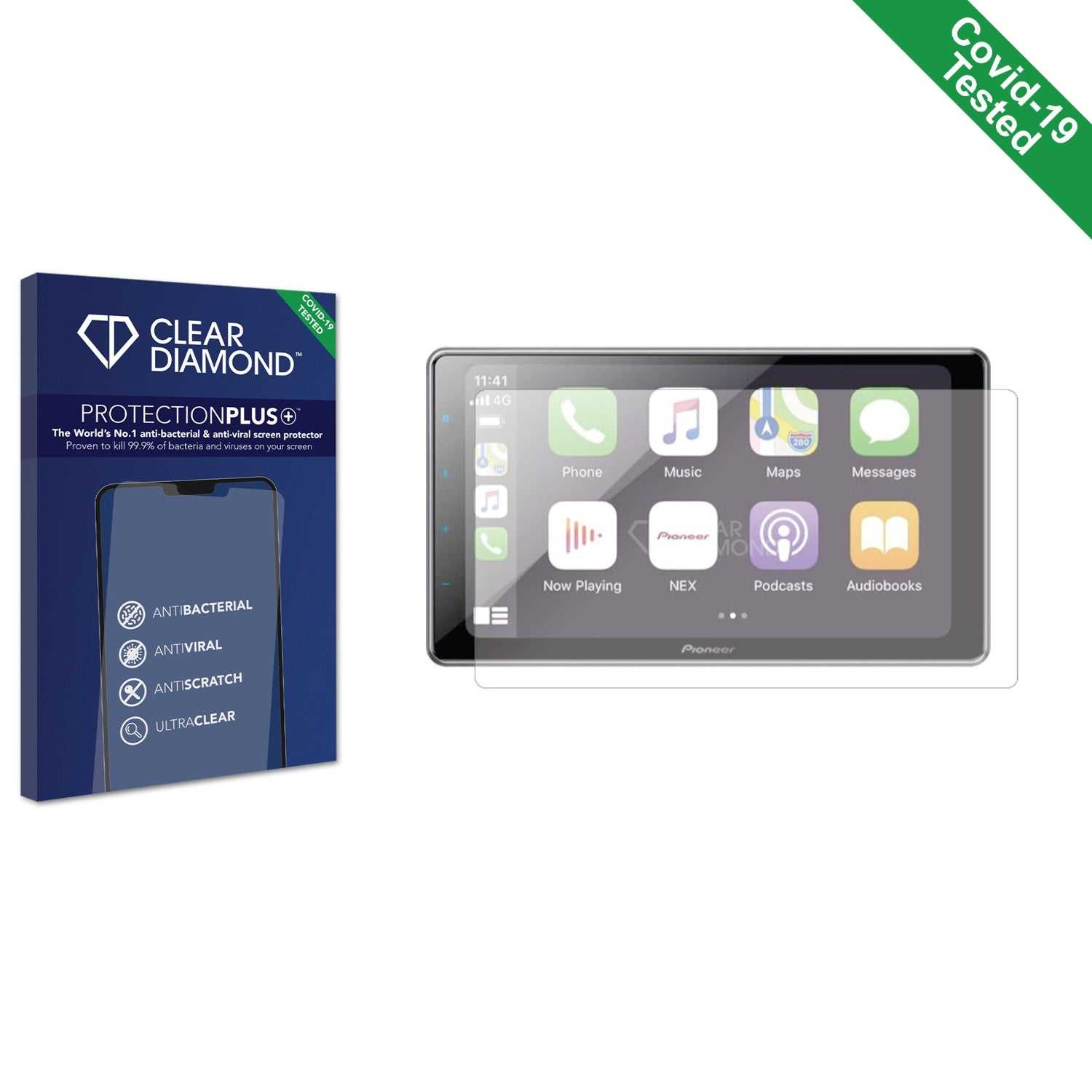 ScreenShield, Clear Diamond Anti-viral Screen Protector for Pioneer DMH-WT7600NEX