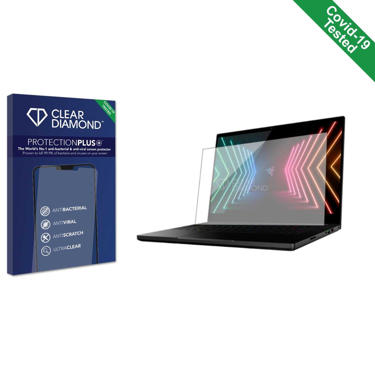 ScreenShield, Clear Diamond Anti-viral Screen Protector for Razer Blade 15 Advanced  (2021)