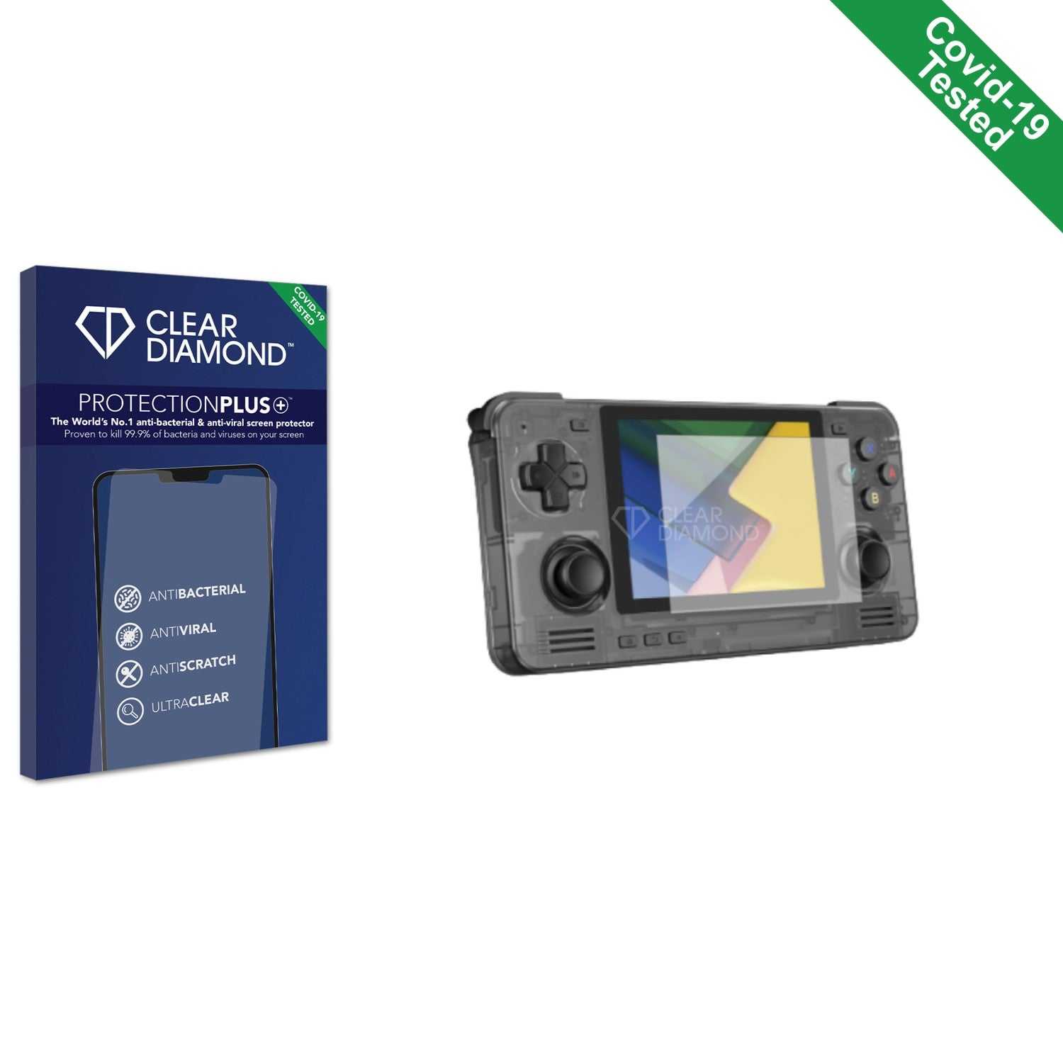 ScreenShield, Clear Diamond Anti-viral Screen Protector for Retroid Pocket 2S Handheld