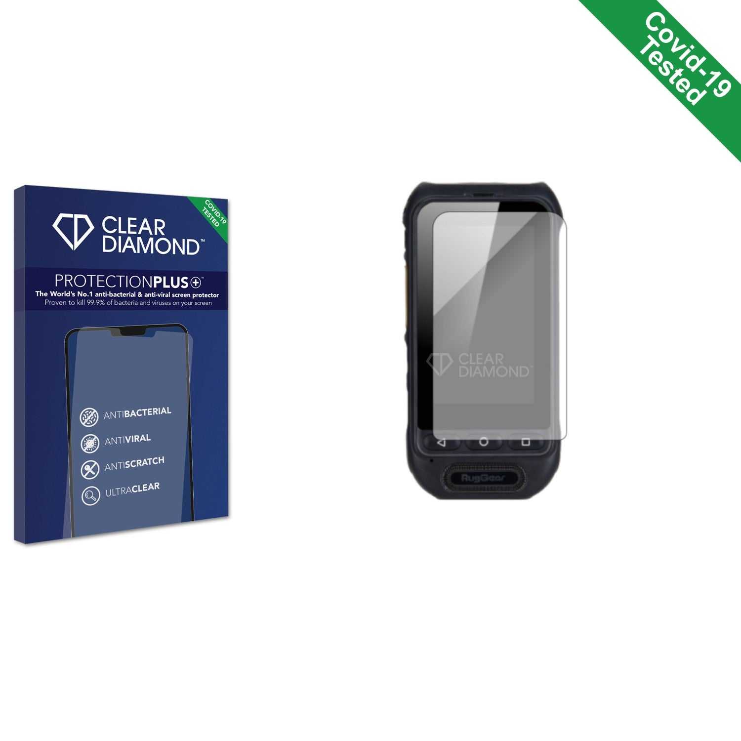 ScreenShield, Clear Diamond Anti-viral Screen Protector for RugGear RG360