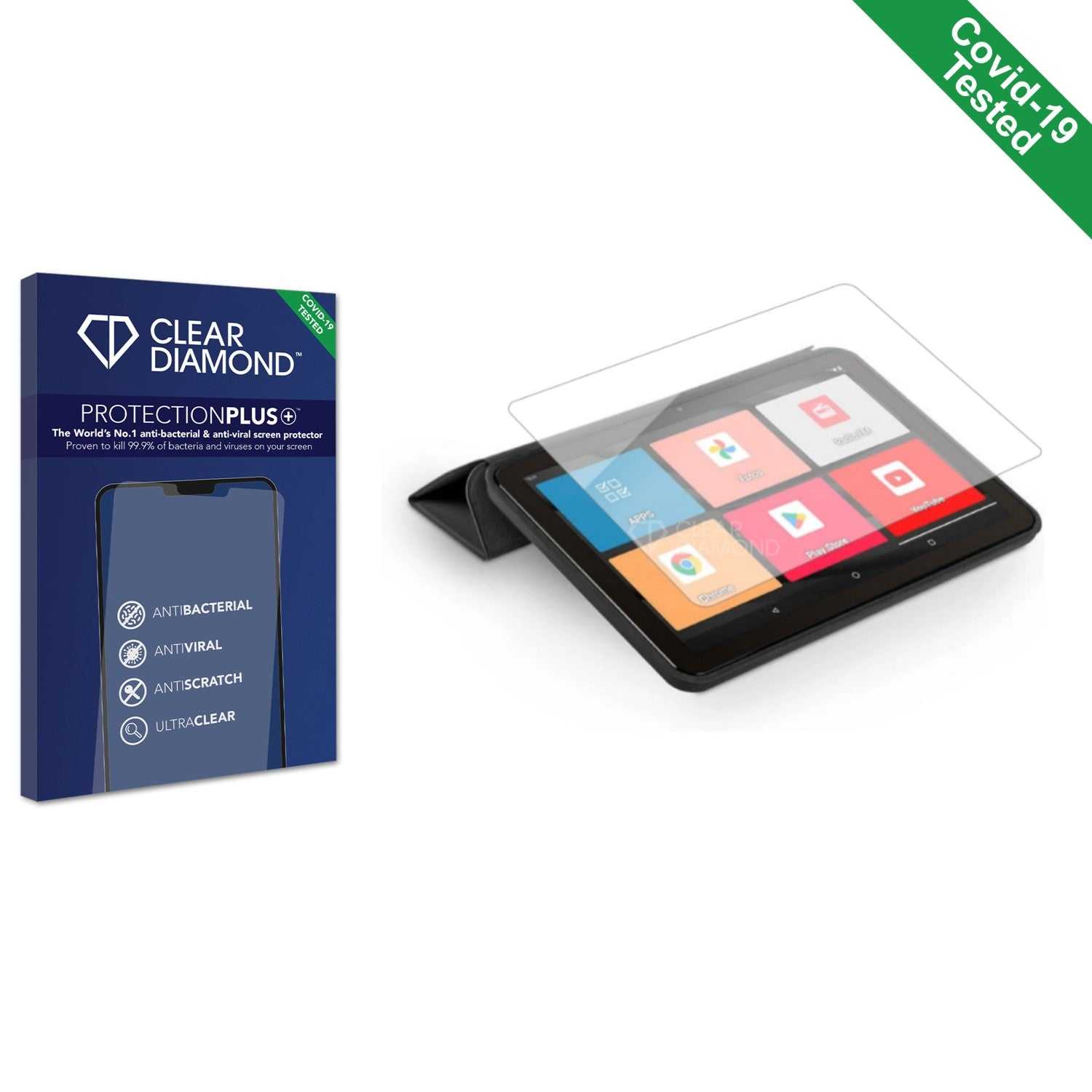 ScreenShield, Clear Diamond Anti-viral Screen Protector for SPC Gravity 3 4G Senior Edition