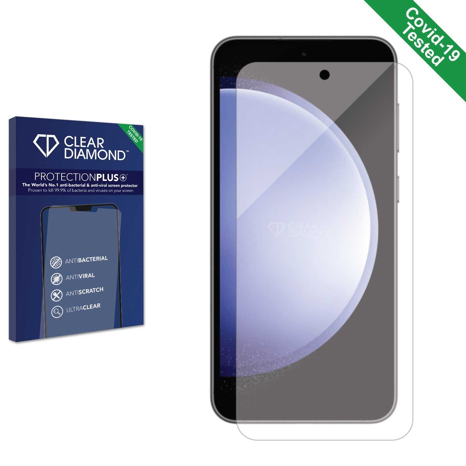 ScreenShield, Clear Diamond Anti-viral Screen Protector for Samsung Galaxy S23 FE