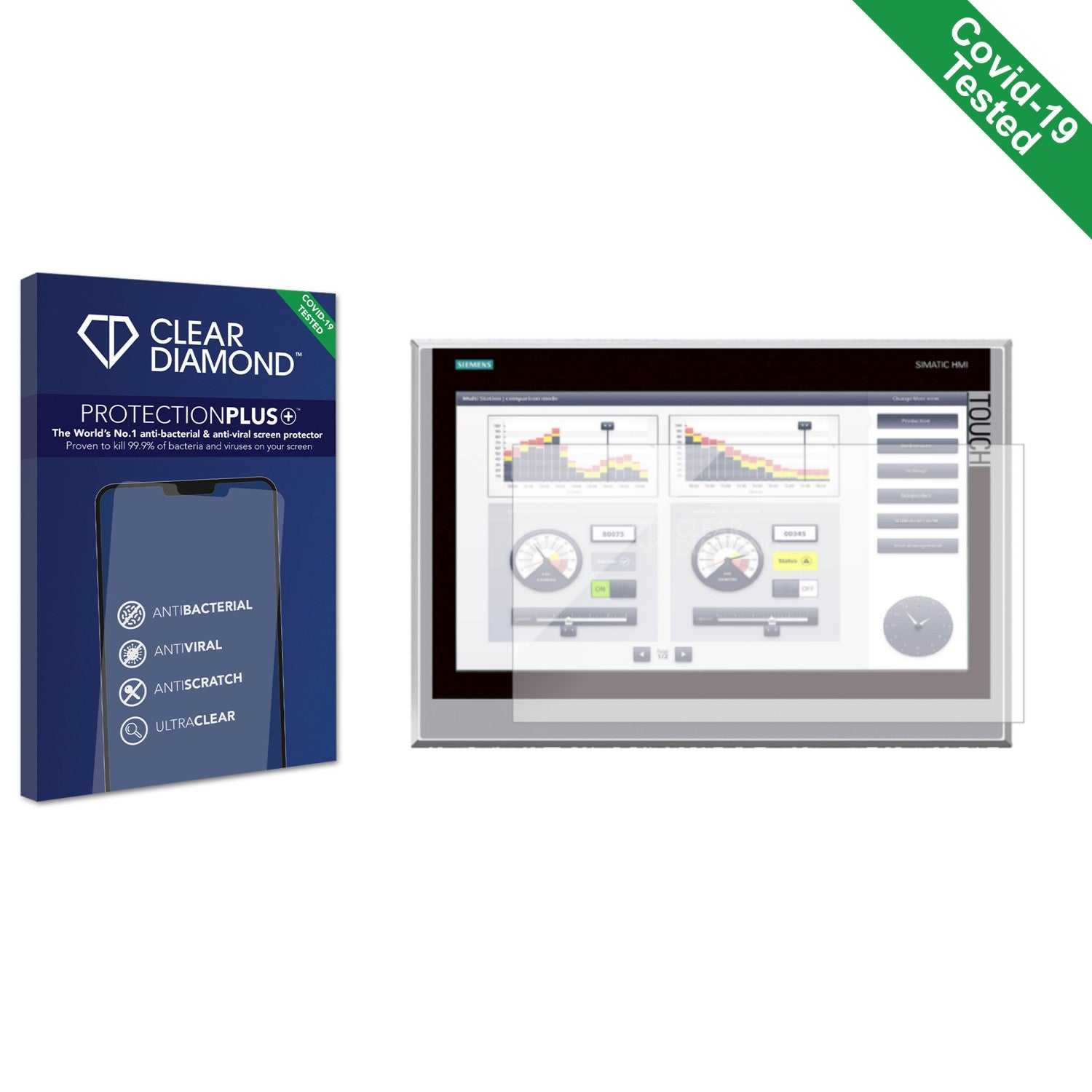 ScreenShield, Clear Diamond Anti-viral Screen Protector for Siemens Simatic  IFP 1500 Basic