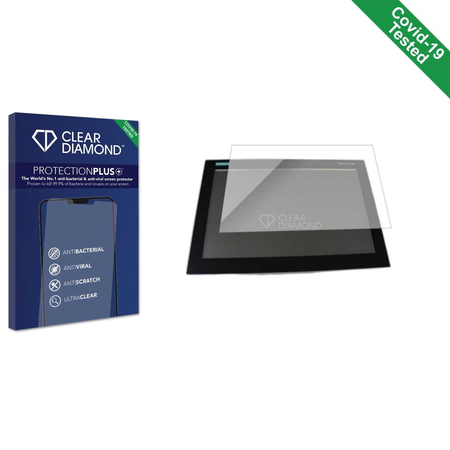 ScreenShield, Clear Diamond Anti-viral Screen Protector for Siemens Simatic IPC377E 12