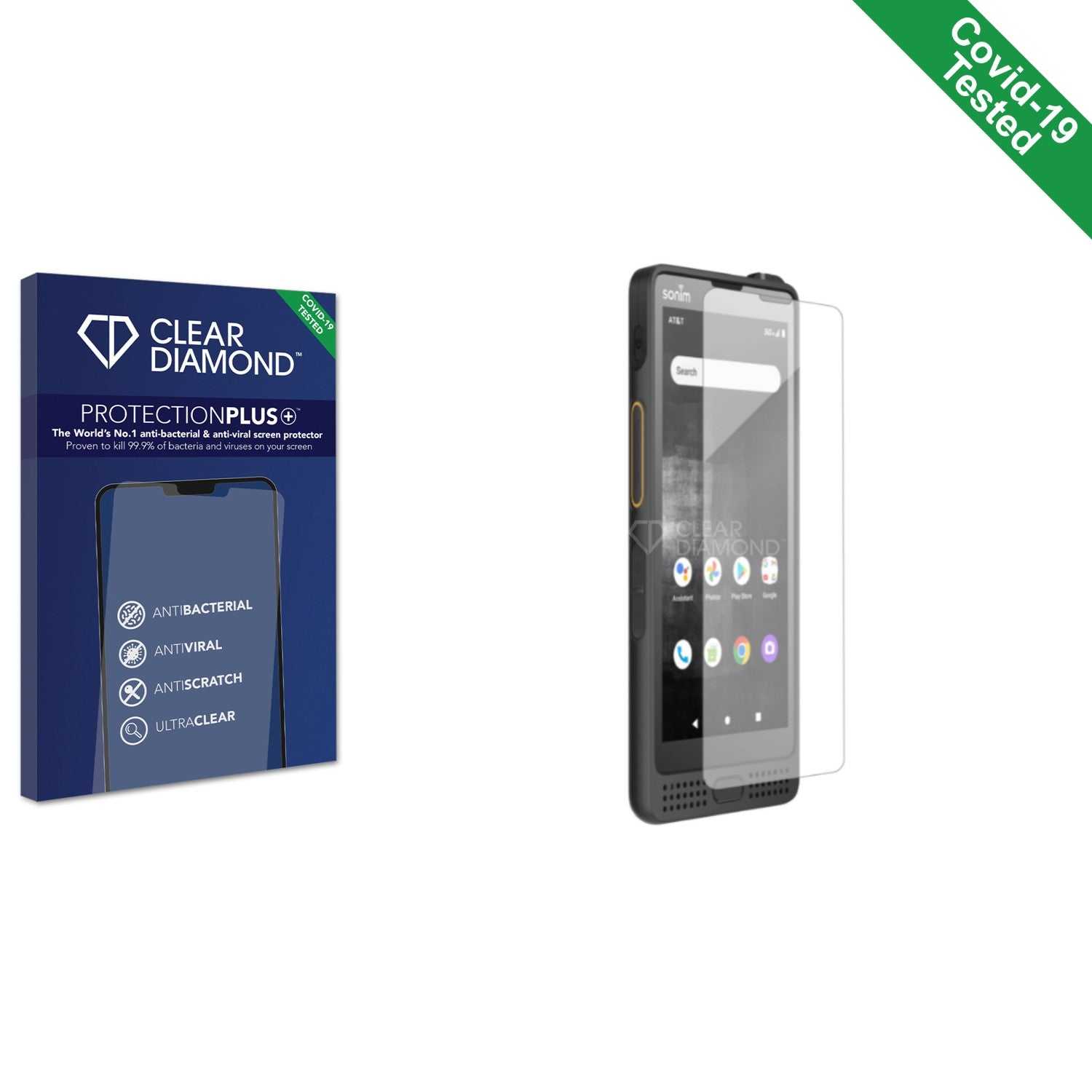 ScreenShield, Clear Diamond Anti-viral Screen Protector for Sonim XP10