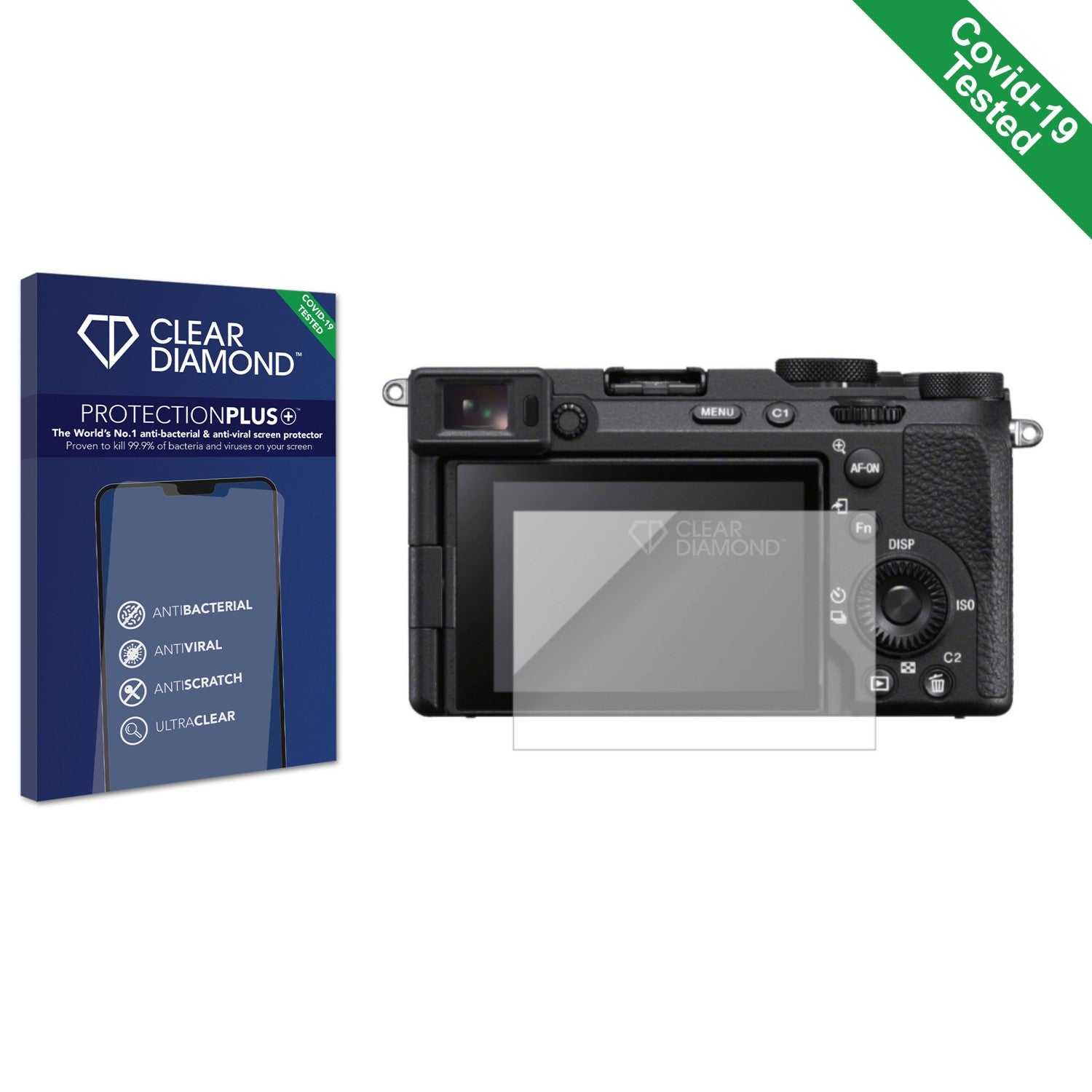 ScreenShield, Clear Diamond Anti-viral Screen Protector for Sony Alpha 7C II (ILCE-7CM2)