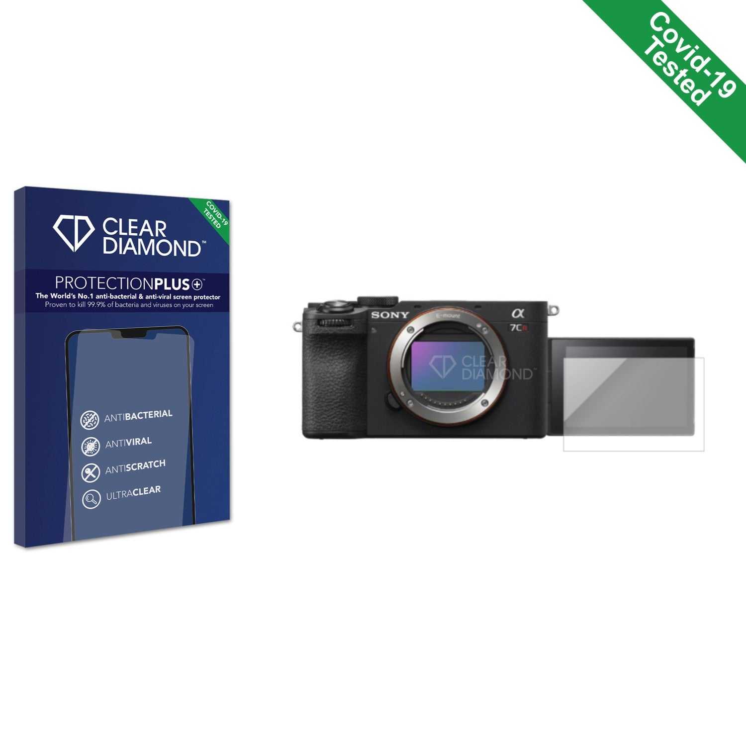 ScreenShield, Clear Diamond Anti-viral Screen Protector for Sony Alpha 7CR