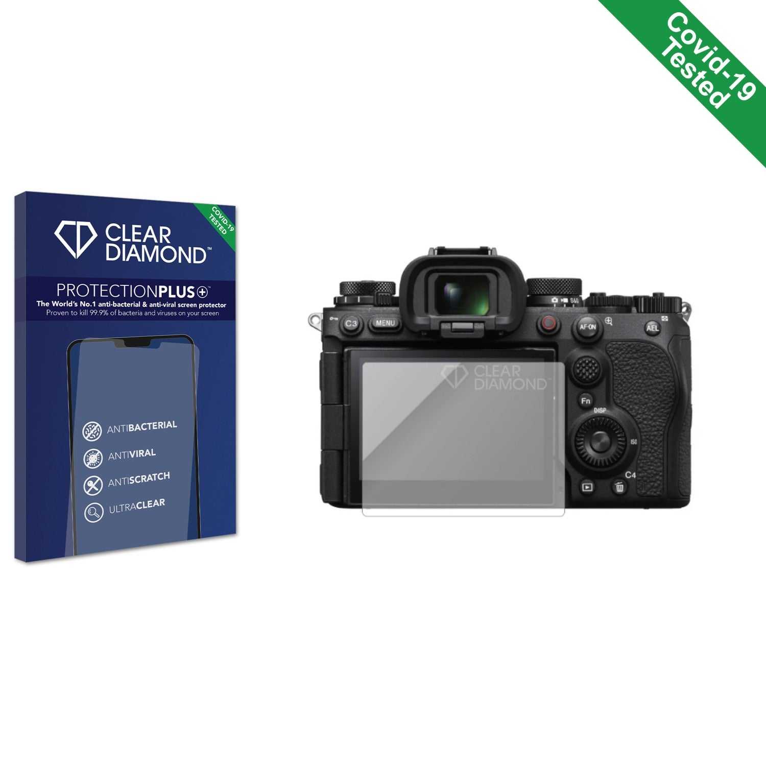 ScreenShield, Clear Diamond Anti-viral Screen Protector for Sony Alpha 9 III