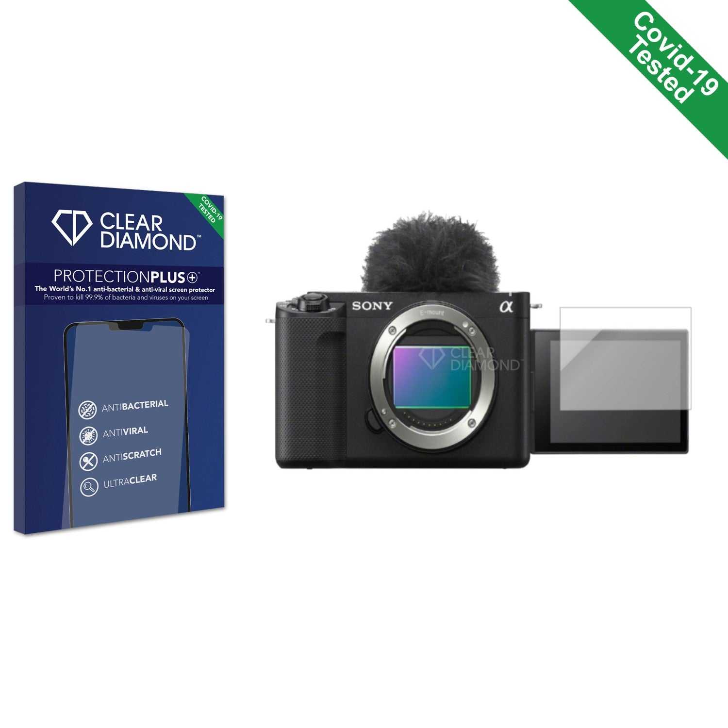 ScreenShield, Clear Diamond Anti-viral Screen Protector for Sony Alpha ZV-E1