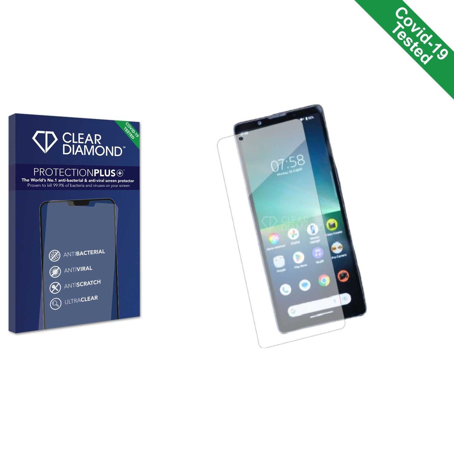 ScreenShield, Clear Diamond Anti-viral Screen Protector for Sony Xperia 5 V