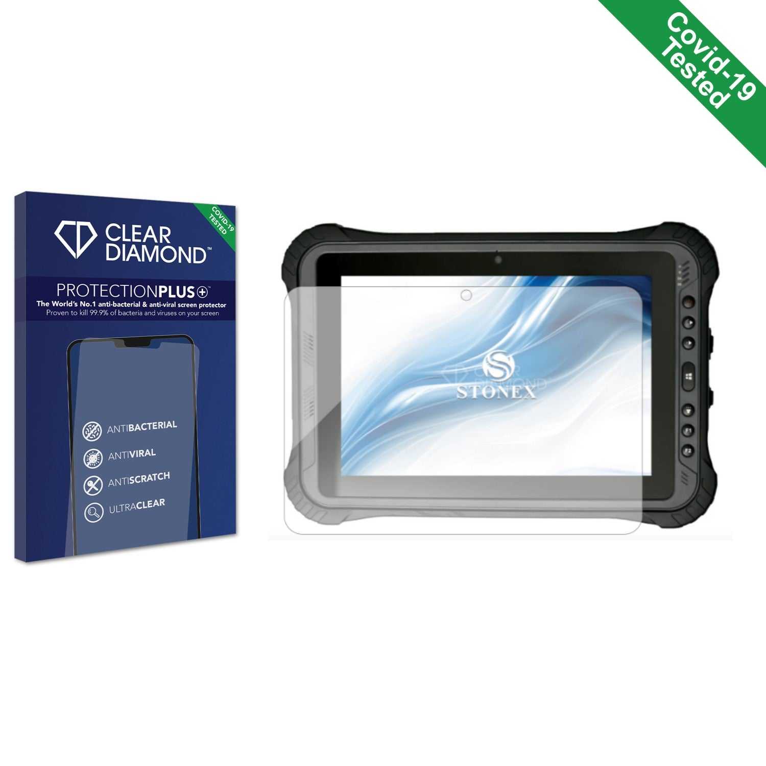 ScreenShield, Clear Diamond Anti-viral Screen Protector for Stonex SRT10W Rugged Tablet