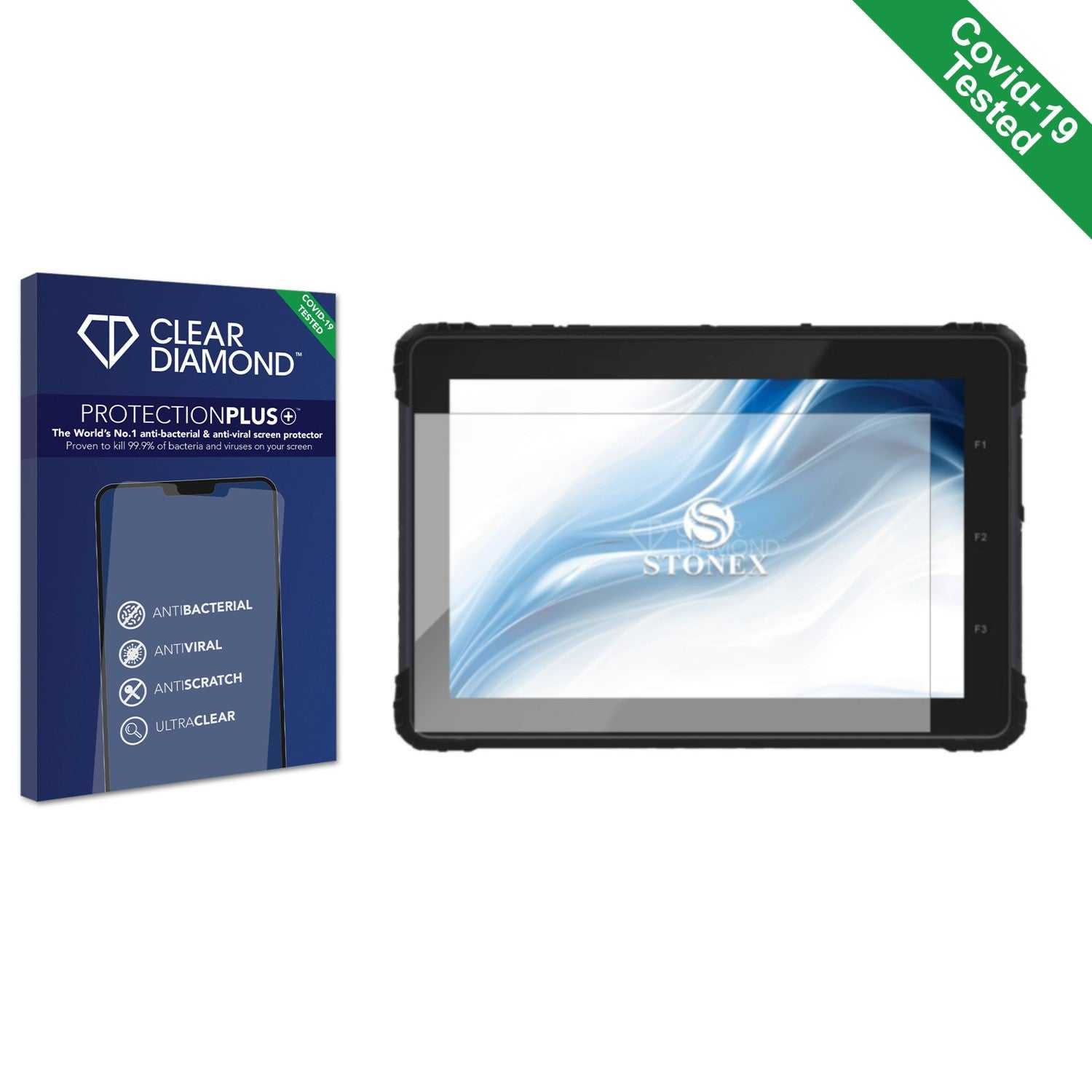 ScreenShield, Clear Diamond Anti-viral Screen Protector for Stonex UT56 Rugged Tablet