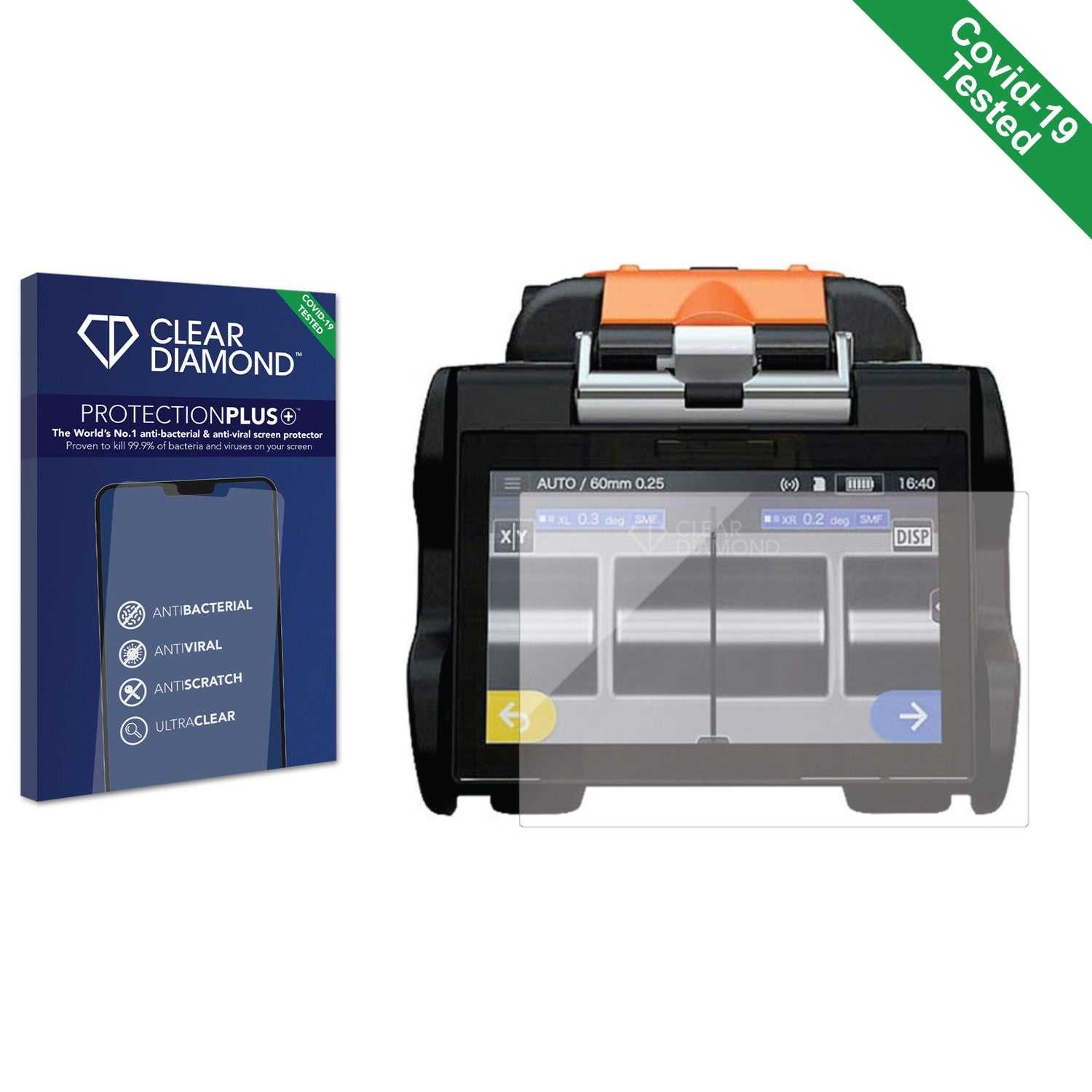 ScreenShield, Clear Diamond Anti-viral Screen Protector for Sumitomo Aligning fusion splicer TYPLE-72C+