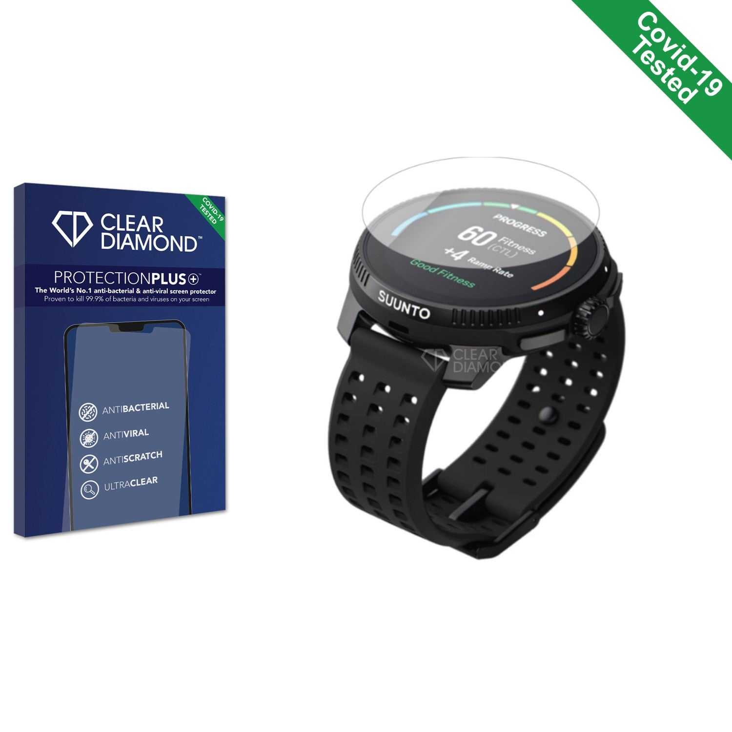 ScreenShield, Clear Diamond Anti-viral Screen Protector for Suunto Race