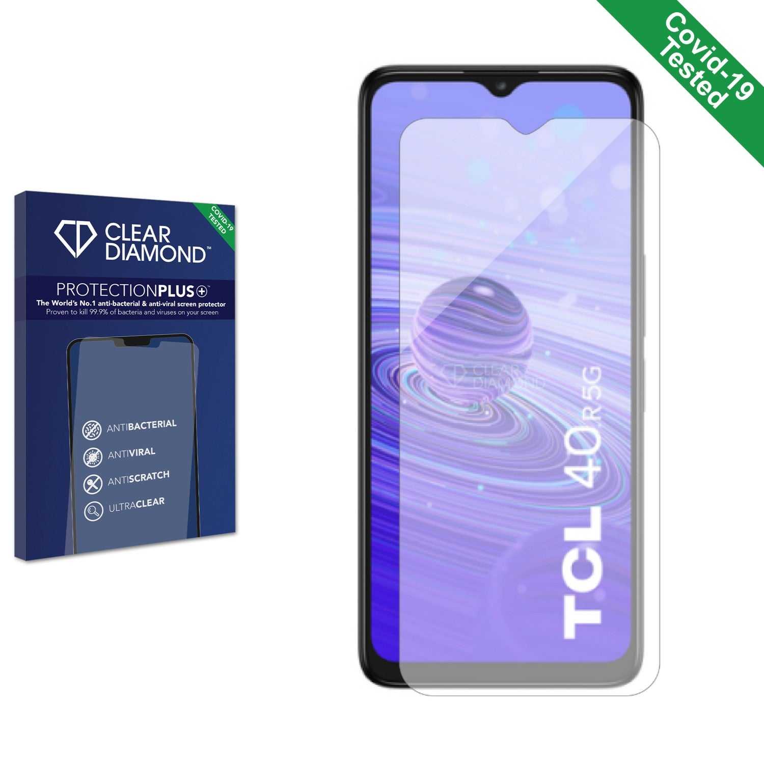 ScreenShield, Clear Diamond Anti-viral Screen Protector for TCL 40 R