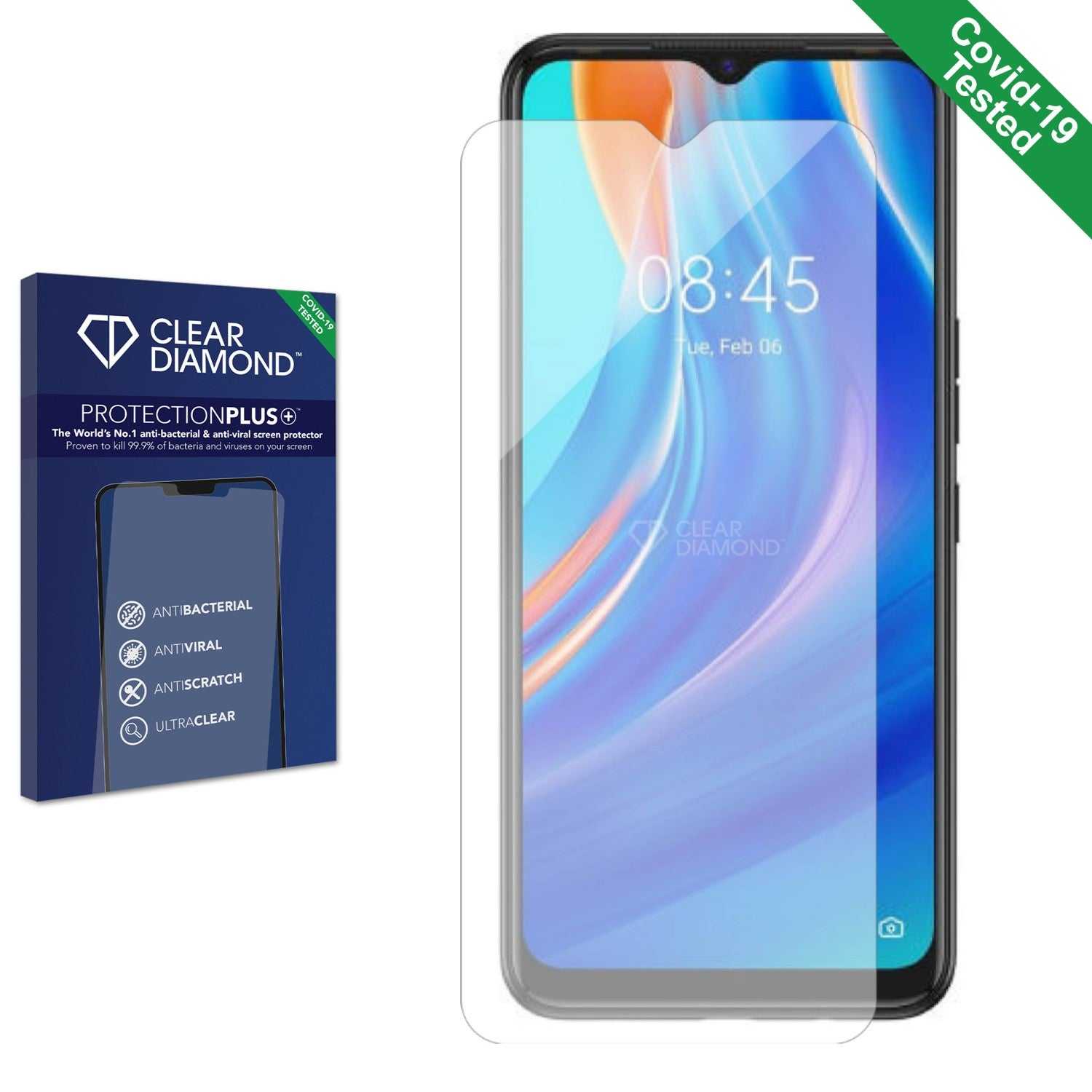 ScreenShield, Clear Diamond Anti-viral Screen Protector for Tecno Spark 7