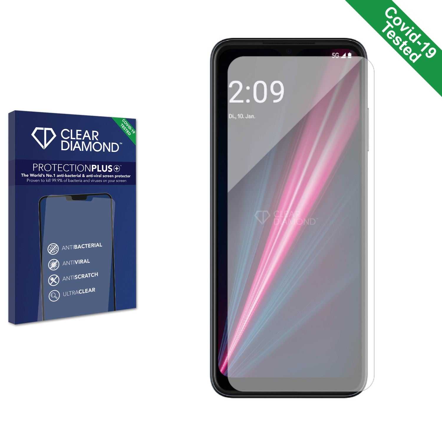 ScreenShield, Clear Diamond Anti-viral Screen Protector for Telekom T Phone Pro