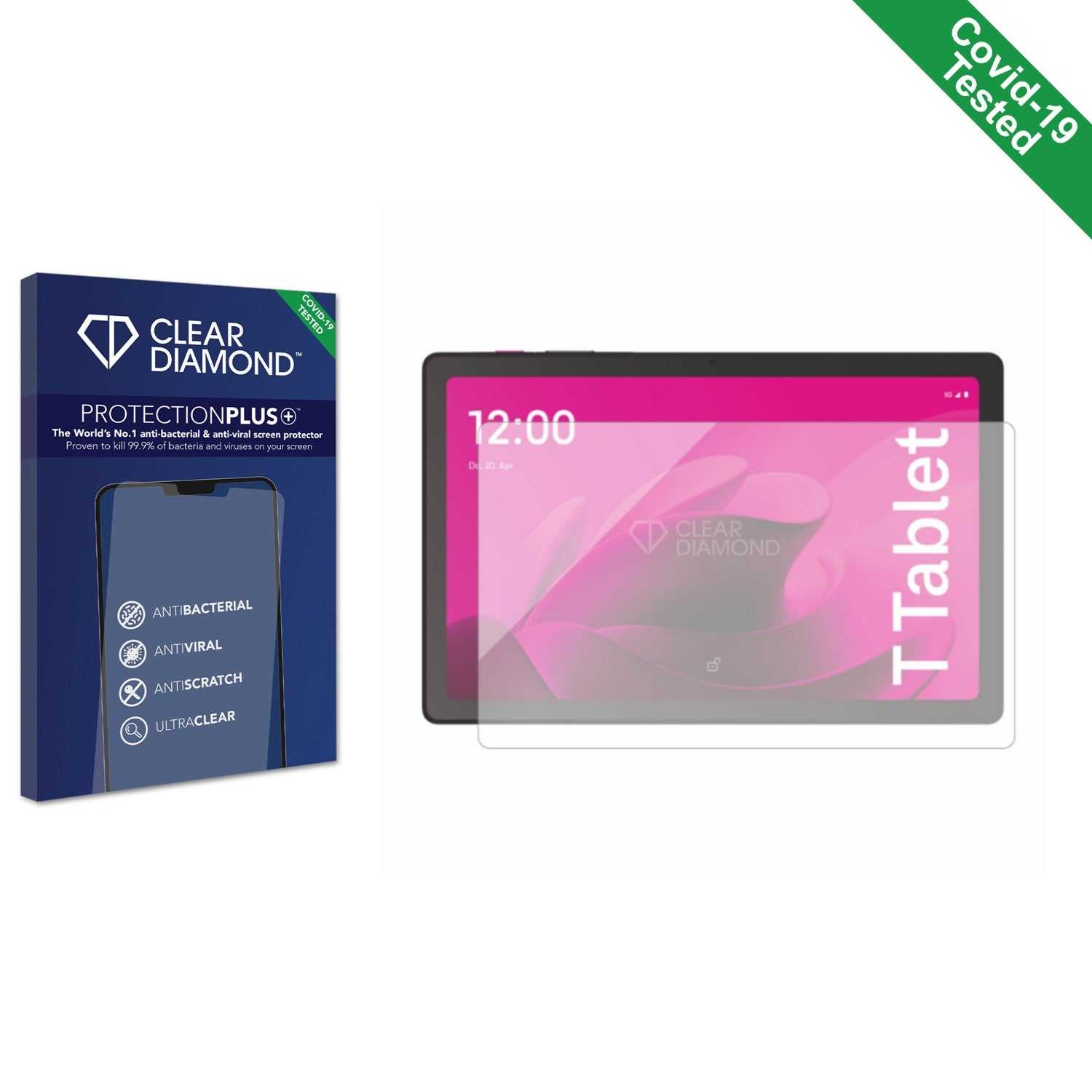 ScreenShield, Clear Diamond Anti-viral Screen Protector for Telekom T Tablet