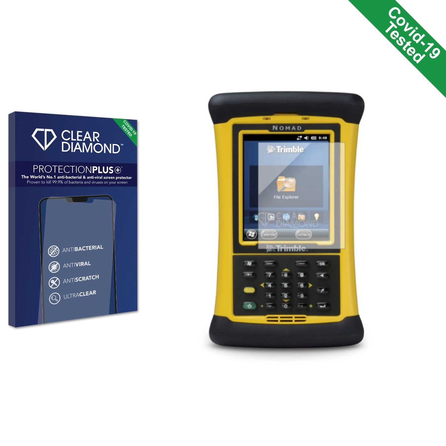 ScreenShield, Clear Diamond Anti-viral Screen Protector for Trimble Nomad 1050XE