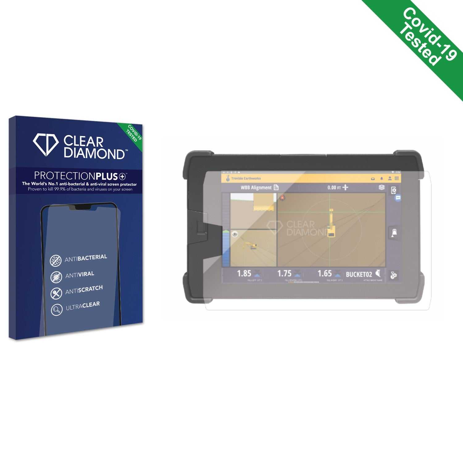 ScreenShield, Clear Diamond Anti-viral Screen Protector for Trimble TD520