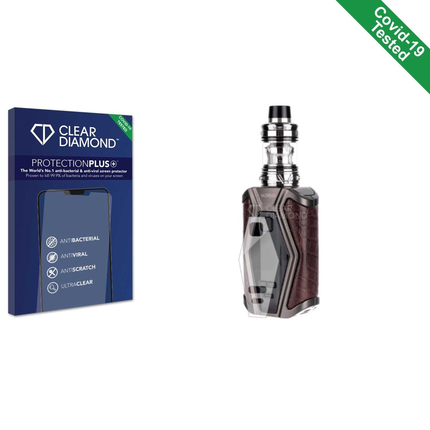 ScreenShield, Clear Diamond Anti-viral Screen Protector for UWELL Valyrian 3