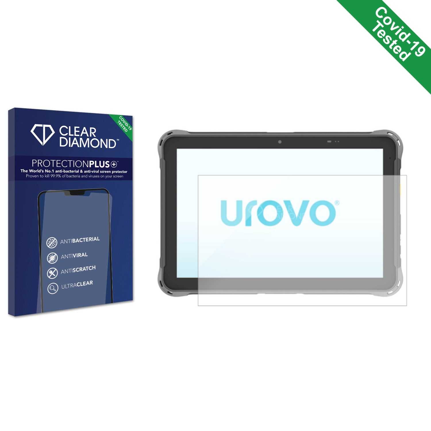 ScreenShield, Clear Diamond Anti-viral Screen Protector for Urovo P8100P 10 Tablet