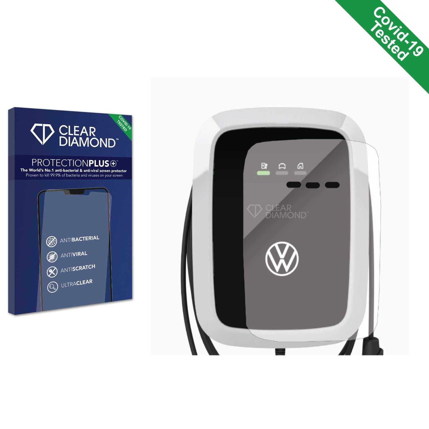 ScreenShield, Clear Diamond Anti-viral Screen Protector for VW Elli ID. Charger