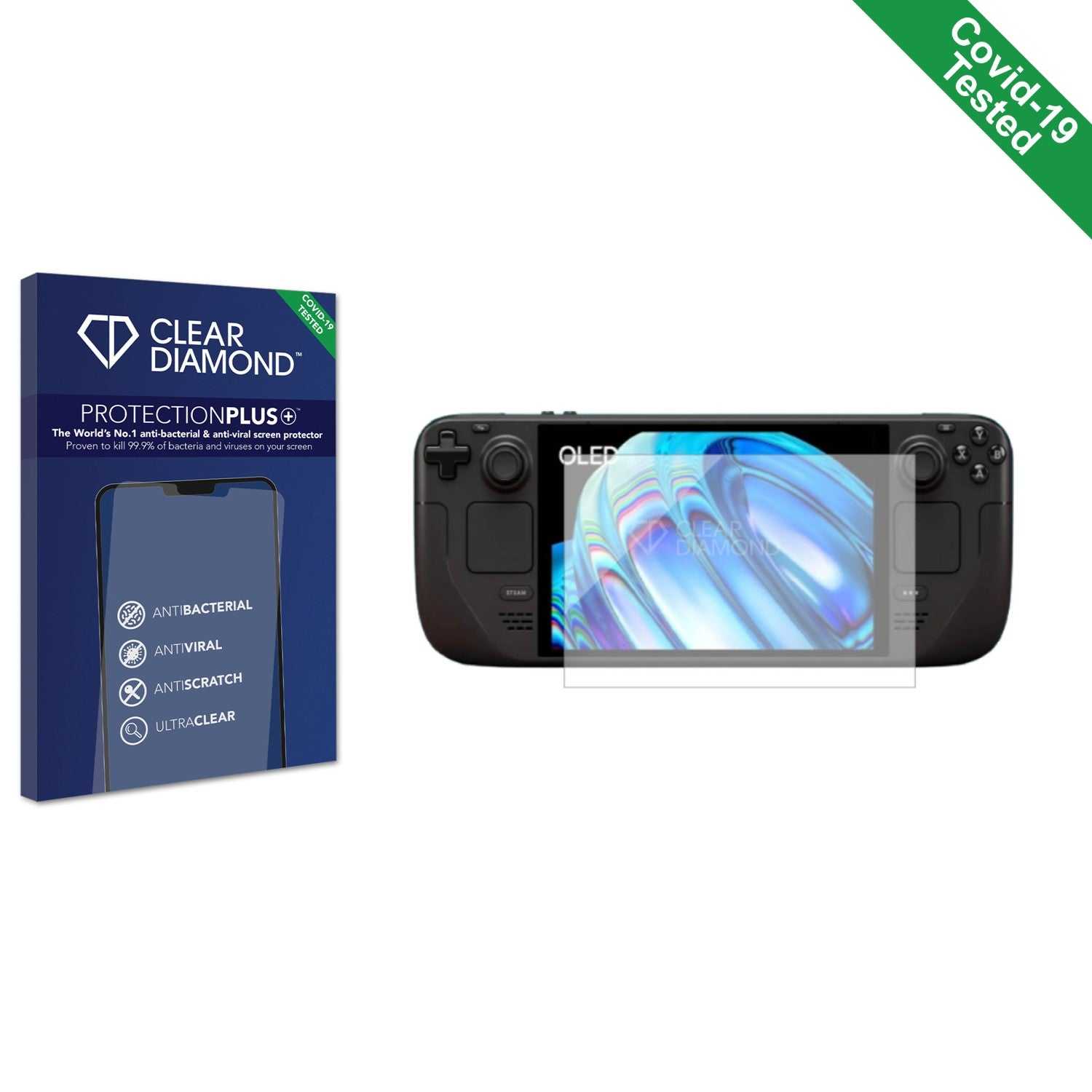 ScreenShield, Clear Diamond Anti-viral Screen Protector for Valve Steam Deck OLED