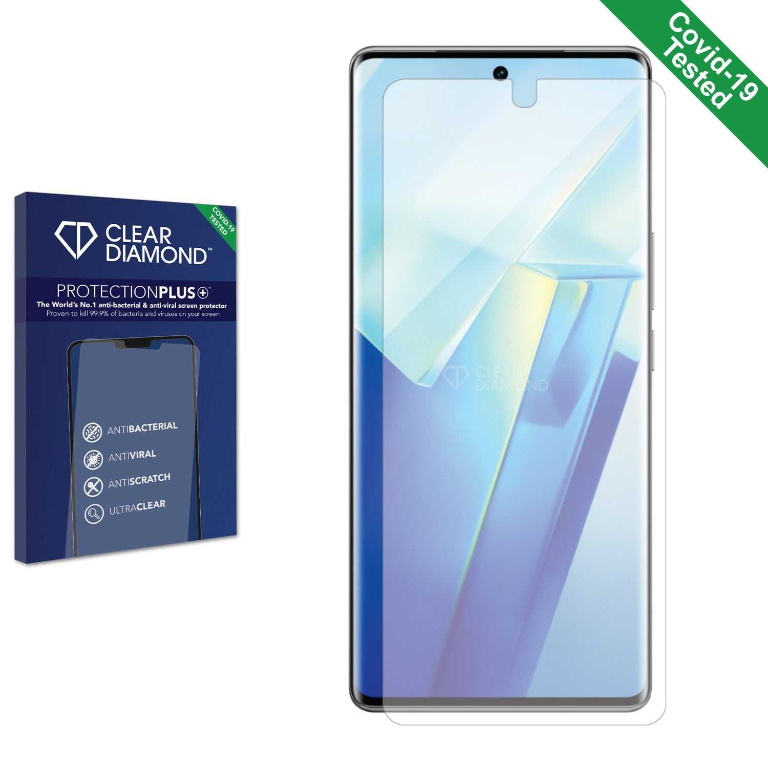 ScreenShield, Clear Diamond Anti-viral Screen Protector for Vivo T2 Pro