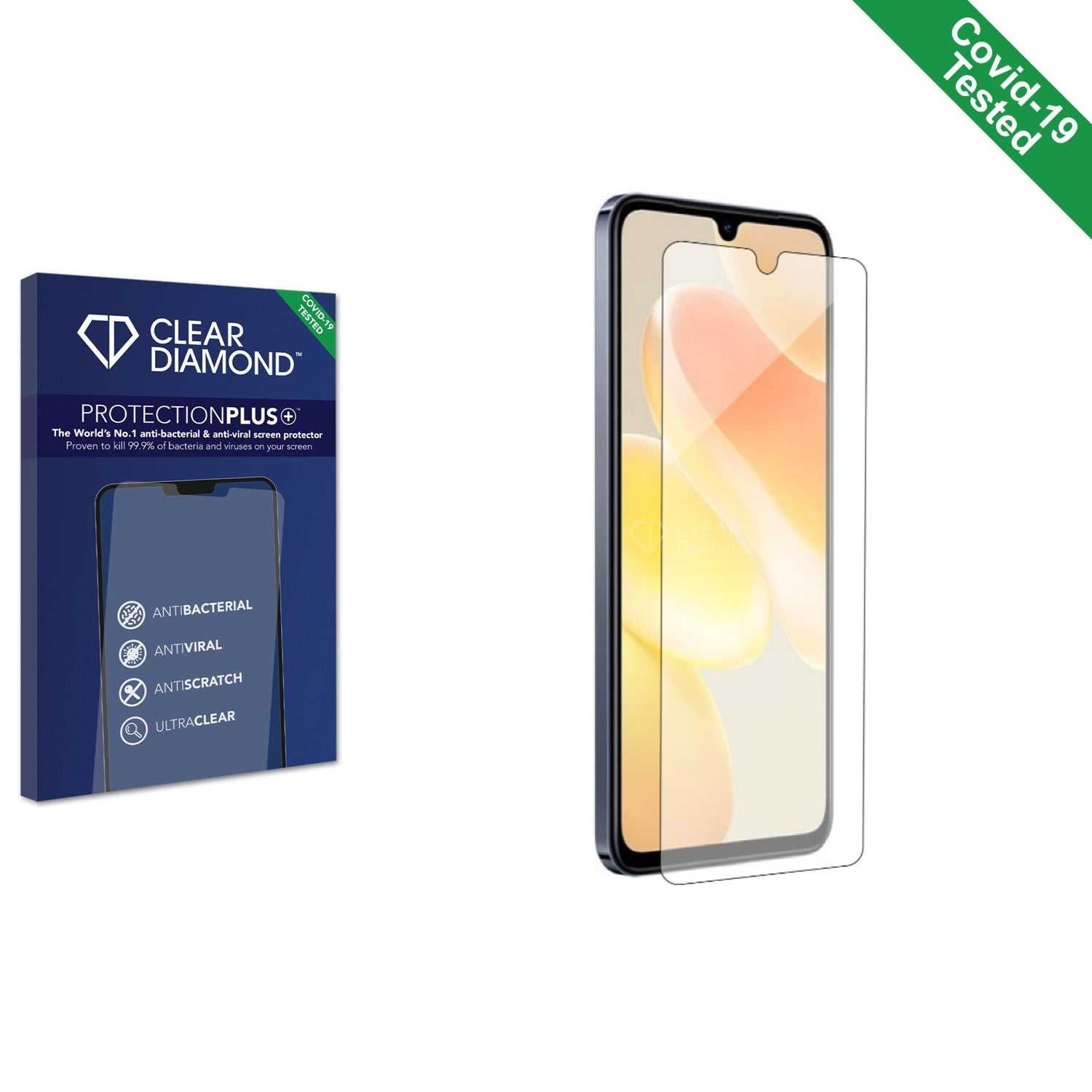 ScreenShield, Clear Diamond Anti-viral Screen Protector for Vivo X80 Lite