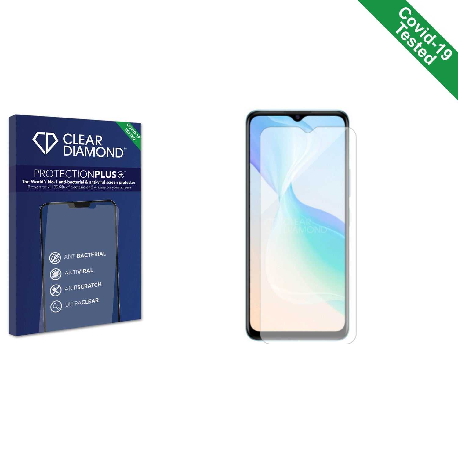 ScreenShield, Clear Diamond Anti-viral Screen Protector for Vivo Y100i