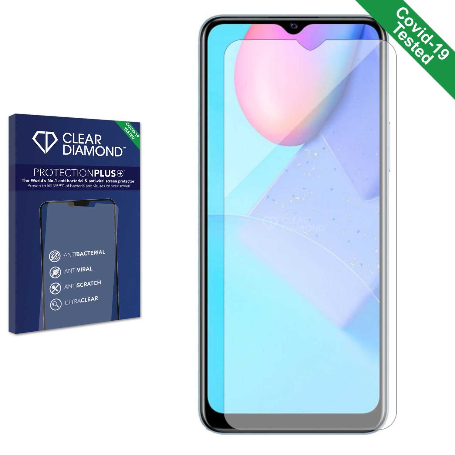 ScreenShield, Clear Diamond Anti-viral Screen Protector for Vivo Y12s 2021