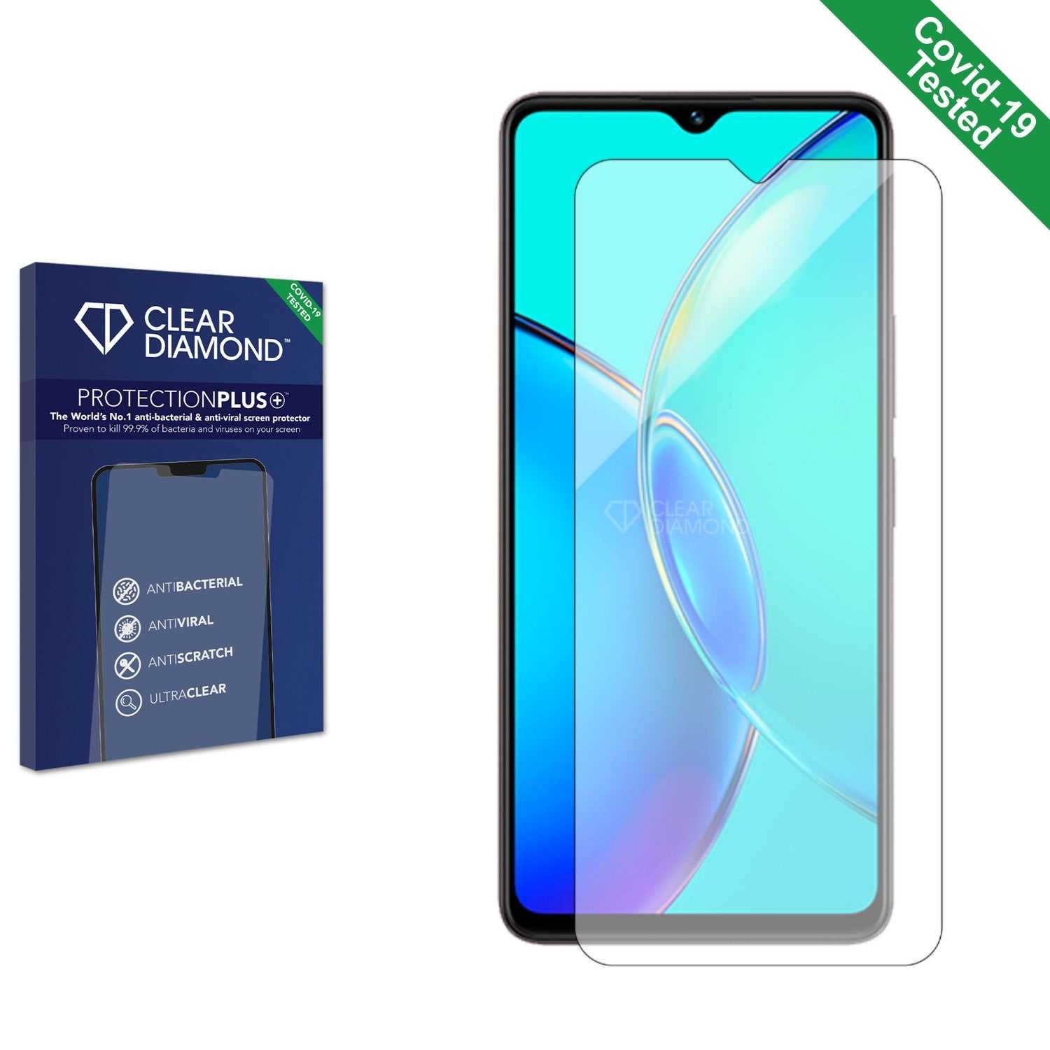 ScreenShield, Clear Diamond Anti-viral Screen Protector for Vivo Y27