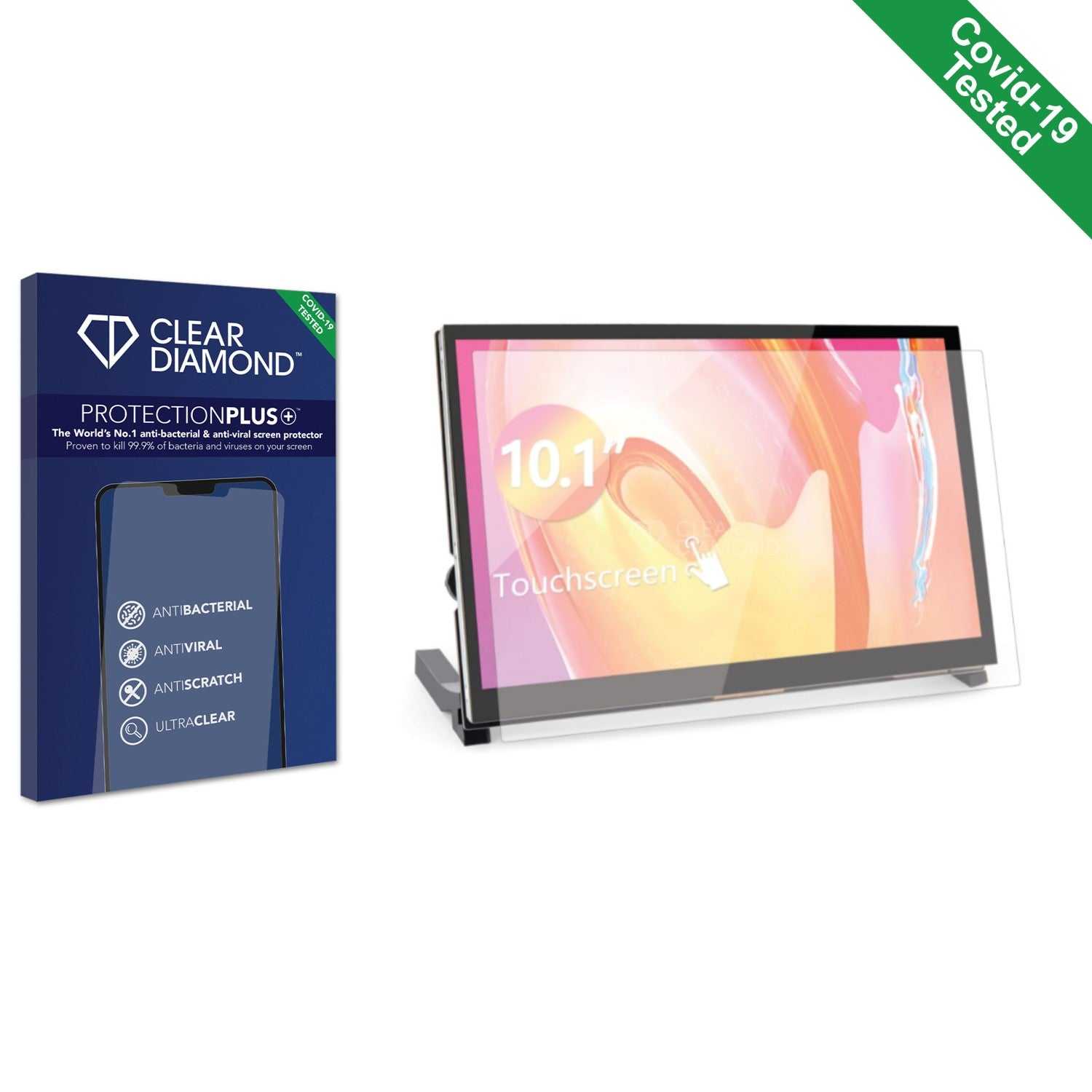 ScreenShield, Clear Diamond Anti-viral Screen Protector for WIMAXIT Raspberry Pi 4 Touchscreen 10.1"