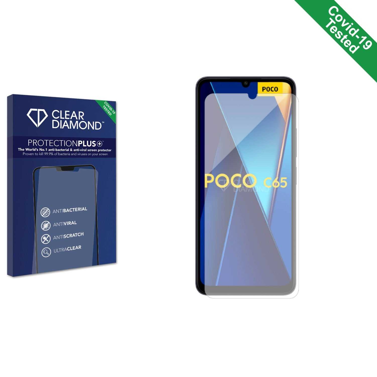 ScreenShield, Clear Diamond Anti-viral Screen Protector for Xiaomi Poco C65