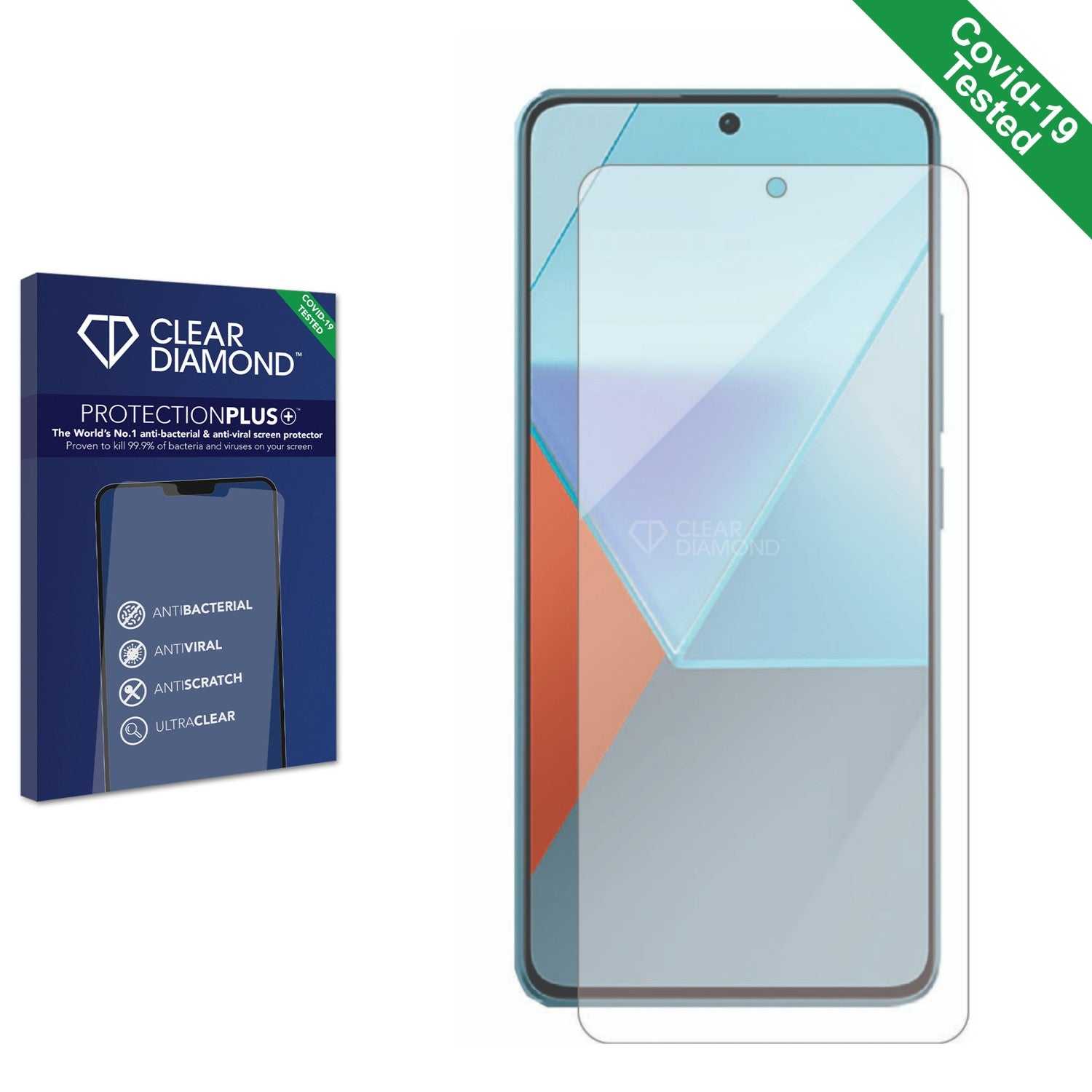 ScreenShield, Clear Diamond Anti-viral Screen Protector for Xiaomi Redmi Note 13 5G