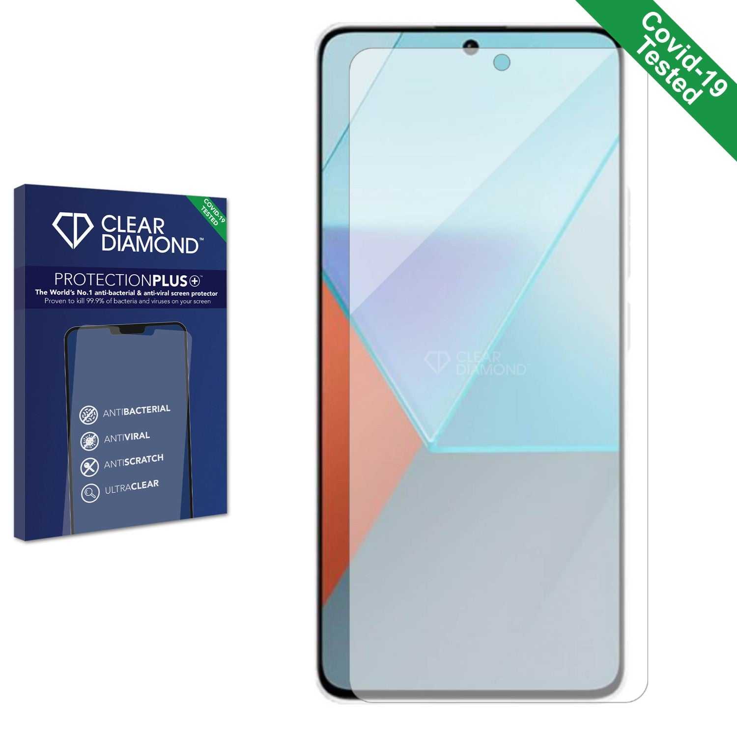 ScreenShield, Clear Diamond Anti-viral Screen Protector for Xiaomi Redmi Note 13R Pro