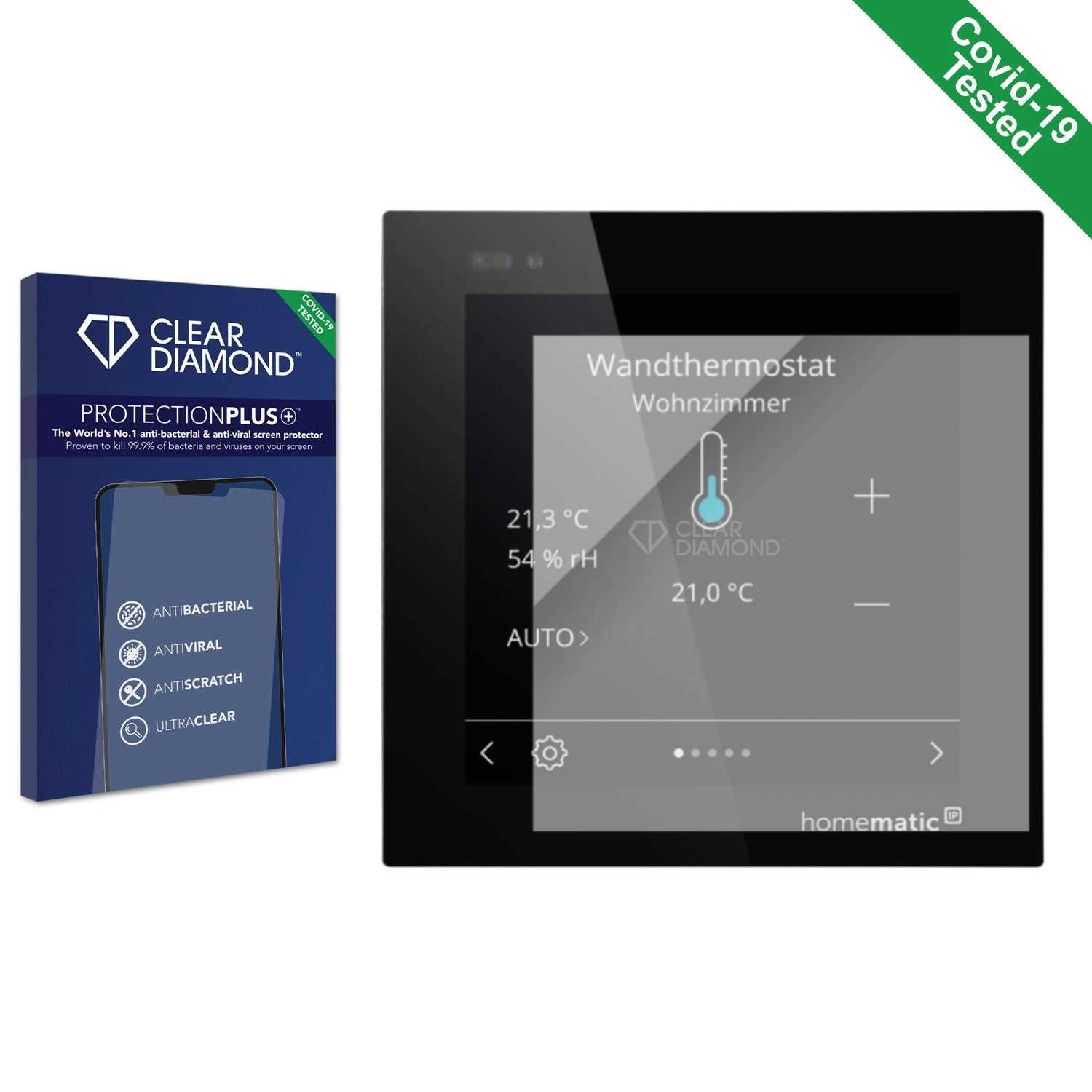 ScreenShield, Clear Diamond Anti-viral Screen Protector for homematic IP Wired Glass Display - plus (HmIPW-WGD-PL)