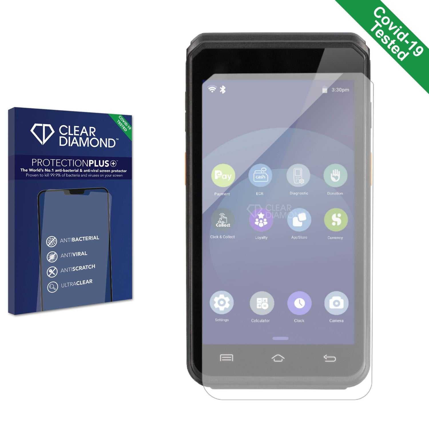 ScreenShield, Clear Diamond Anti-viral Screen Protector for ingenico Axium EX6000