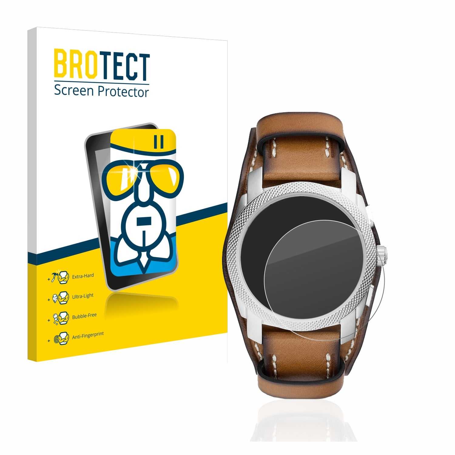 ScreenShield, Nano Glass Screen Protector for Fossil Chronograph (42 mm)