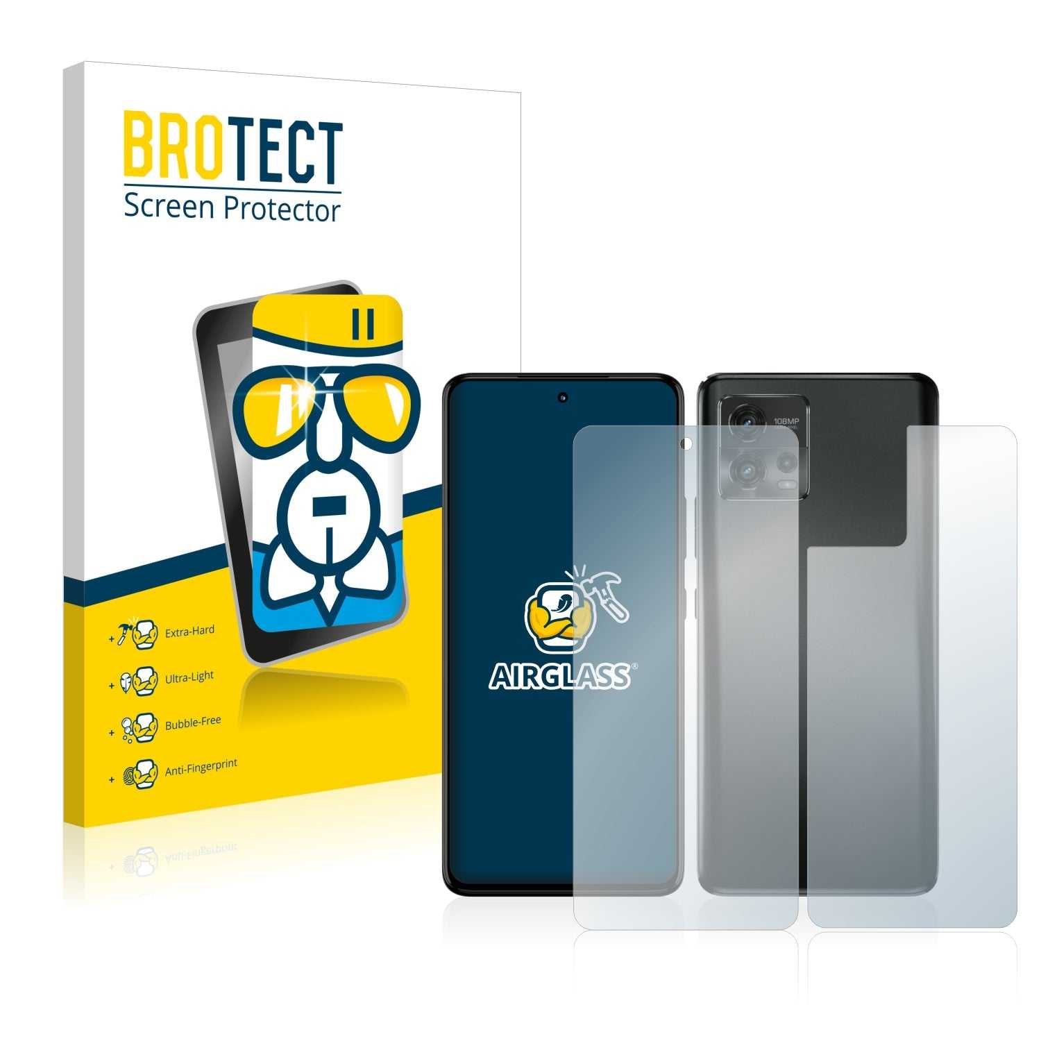 ScreenShield, Nano Glass Screen Protector for Motorola Moto G72 (Front & Back)