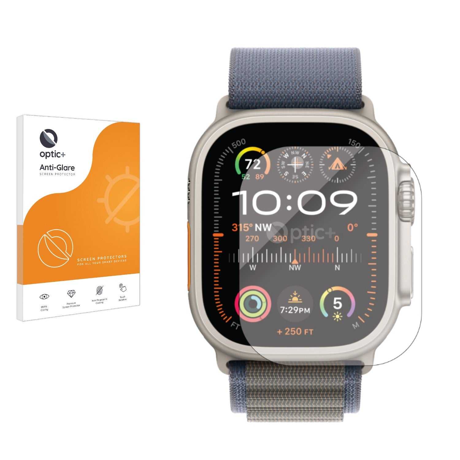 ScreenShield, Optic+ Anti-Glare Screen Protector for Apple Watch Ultra 2