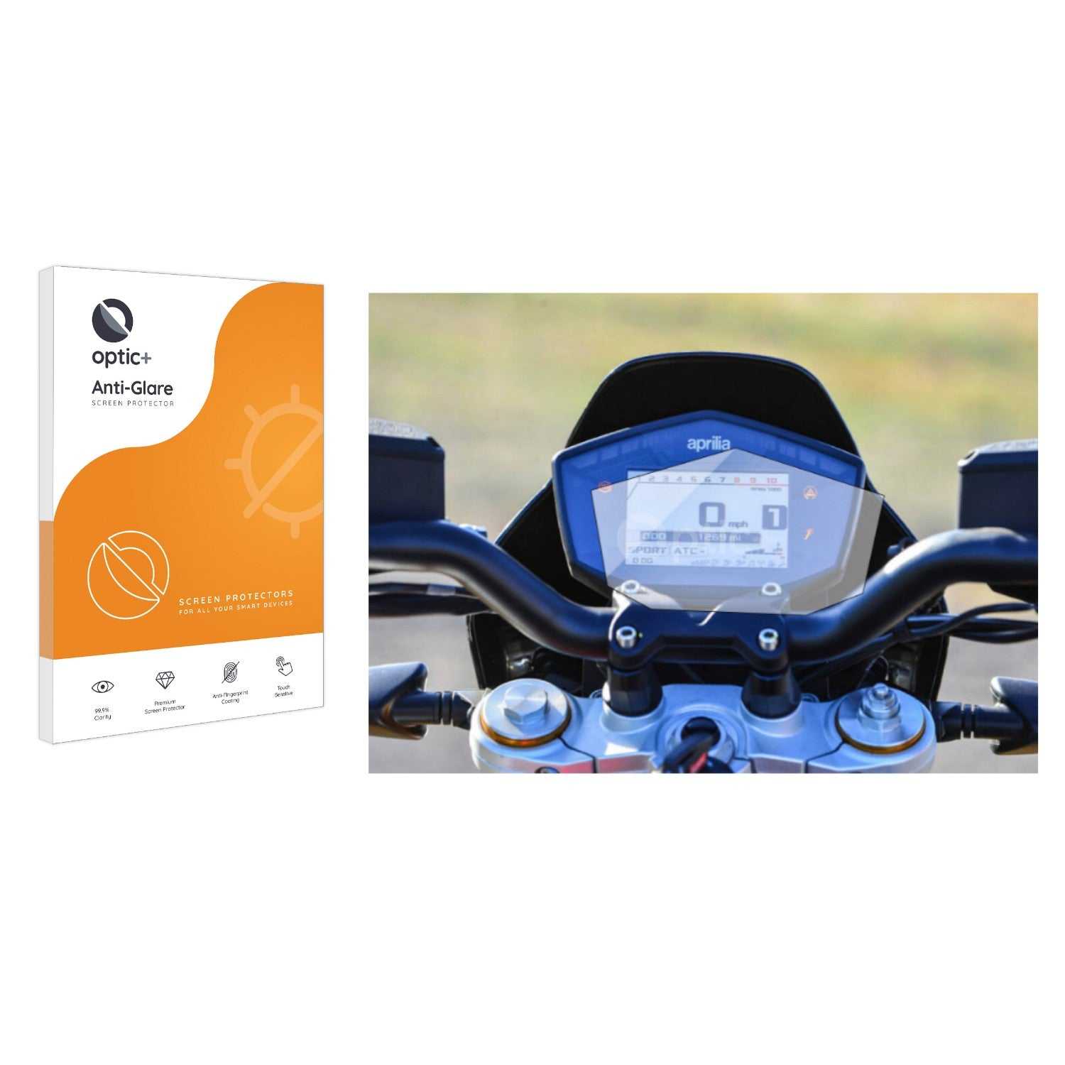 ScreenShield, Optic+ Anti-Glare Screen Protector for Aprilia Dorsoduro / Shiver 2018-2023