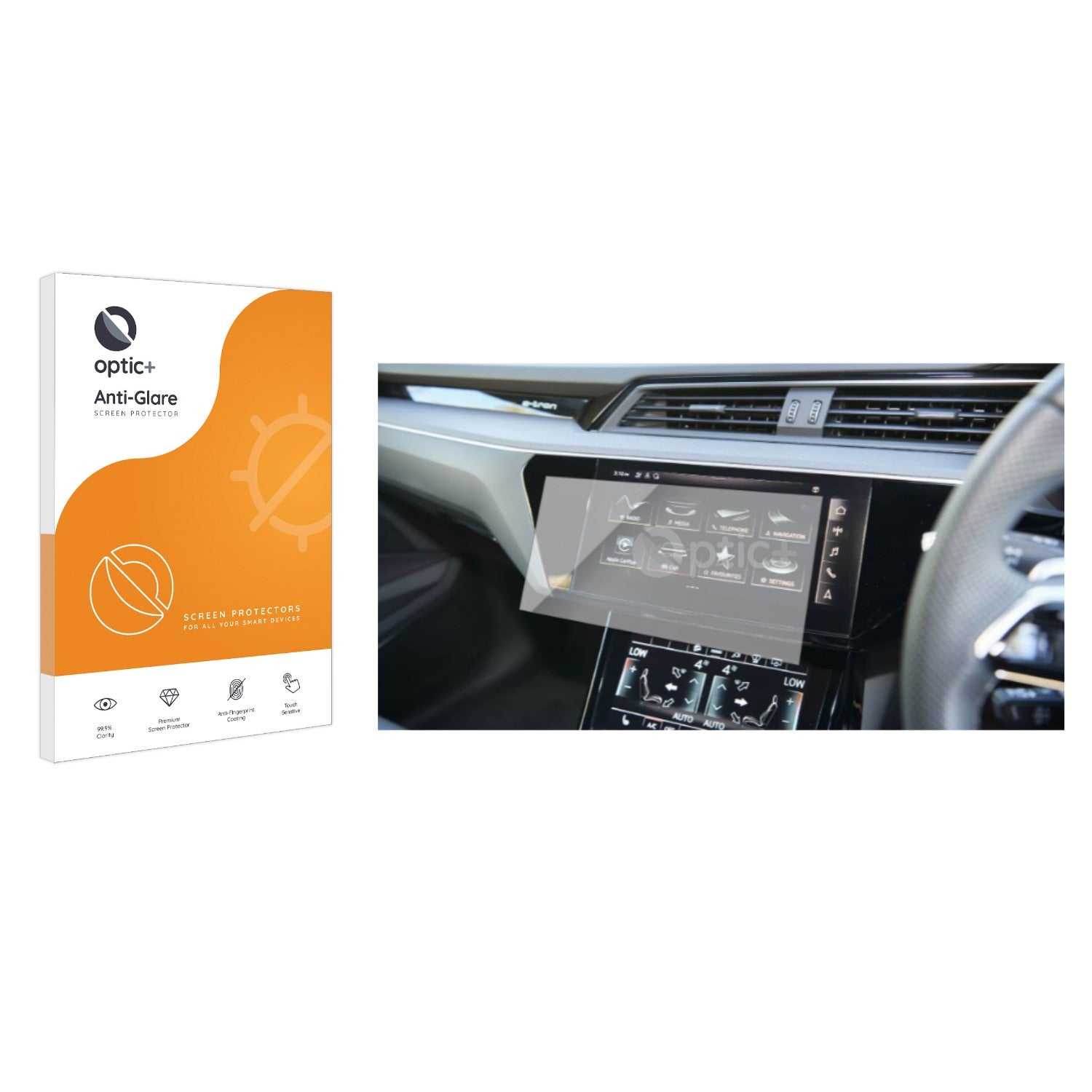 ScreenShield, Optic+ Anti-Glare Screen Protector for Audi E-tron 50 2022 Infotainment System