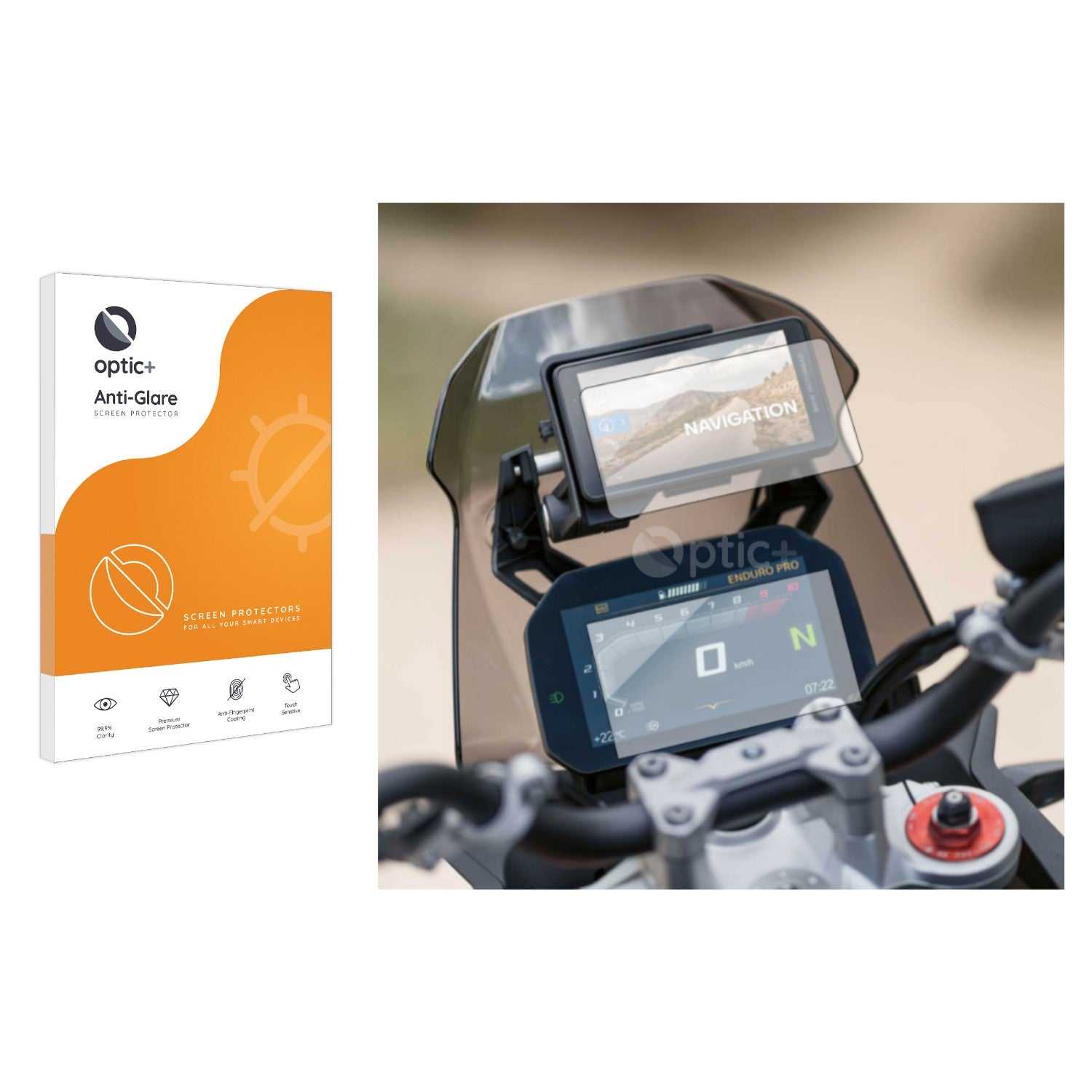 ScreenShield, Optic+ Anti-Glare Screen Protector for BMW ConnectedRide Navigator