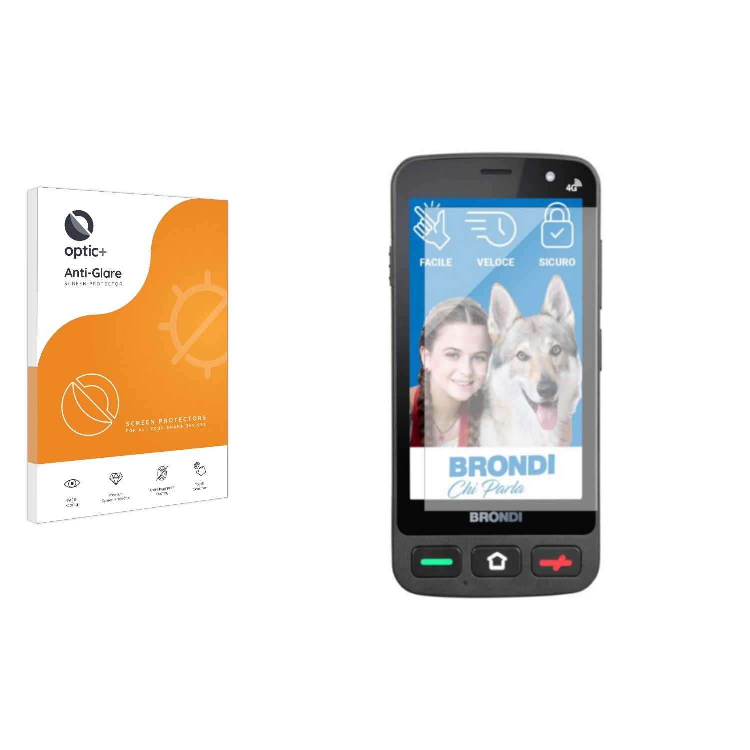 ScreenShield, Optic+ Anti-Glare Screen Protector for Brondi Amico Pocket