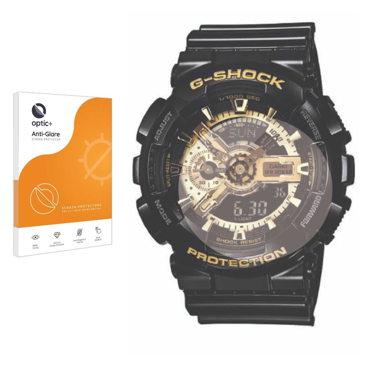 ScreenShield, Optic+ Anti-Glare Screen Protector for Casio G-Shock GA-110GB-1A