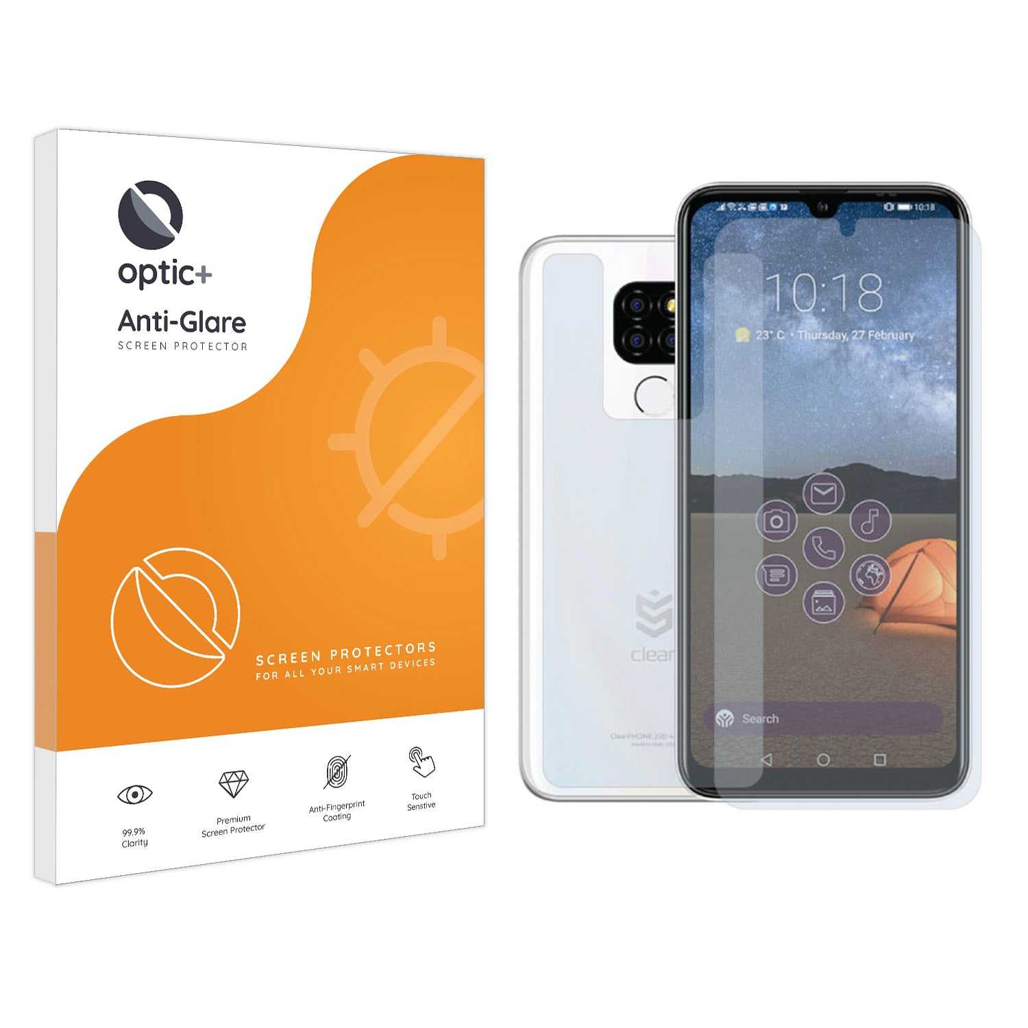 ScreenShield, Optic+ Anti-Glare Screen Protector for ClearPHONE 220 (Front & Back)