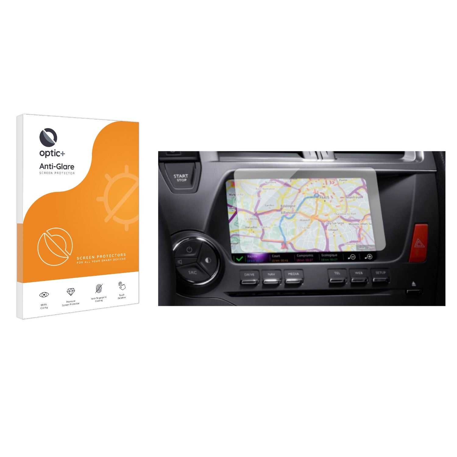 ScreenShield, Optic+ Anti-Glare Screen Protector for DS 4 Crossback Infotainment System 10.3"